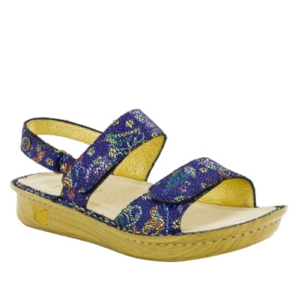 Alegria Verona Birdland Navy Blue Platform Sparkle Sandal VER-158 NWOB (Size 38) - Picture 1 of 11